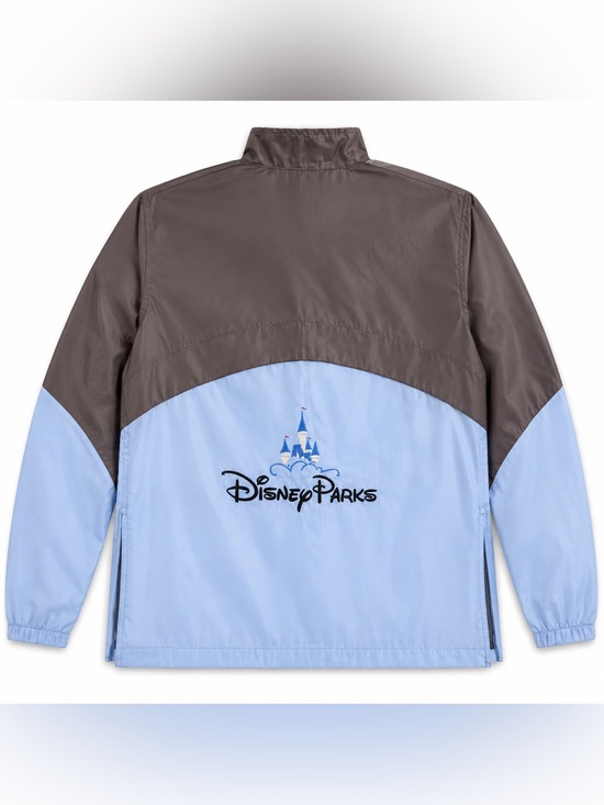 Disney Jackets & Blazers - Disney Parks Castle Logo Windbreaker Jacket Blue Gray Packable Oversized XS/S